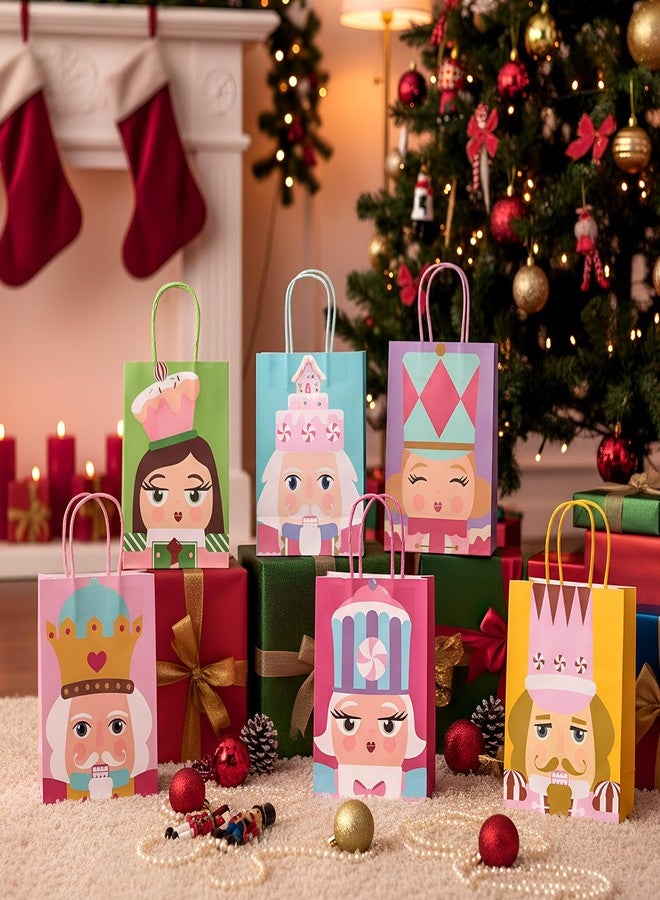 تاوباري أكياس هدايا عيد الميلاد من تاوباري، 24 قطعة، مصنوعة من ورق كرافت متوسط الحجم، مزودة بمقبض، مناسبة لهدايا عيد الميلاد والحلويات، 8.3 × 6 × 3.1 بوصة (لون وردي لطيف). - Image 2